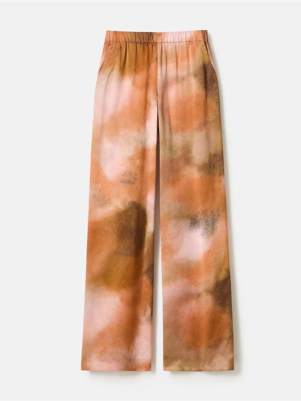 Lafayette 148  Riverside Silk
Satin Wide Leg Pants Red Ochre Multi Size M NWT - Picture 3 of 8